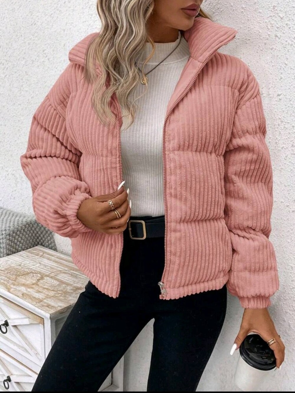 Emery Rose Corduroy Puffer Jacket